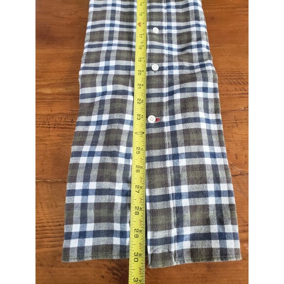 Daniel Cremieux Slim Fit Mens Sz L Long Sleeve Button Up Plaid Shirt Brown Blue - Picture 12 of 13